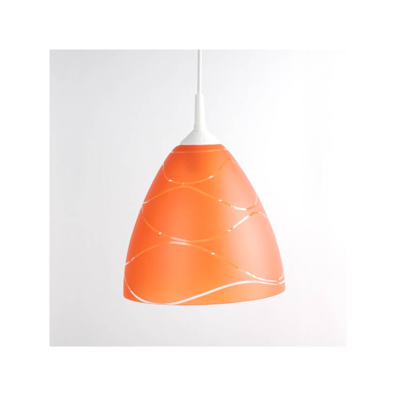 Lampe 4360 hell matt mit Farbe bemalt und verzierz - Wellen