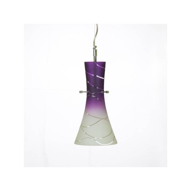 Cristalglass pained lampshade 4370 with decor - waves