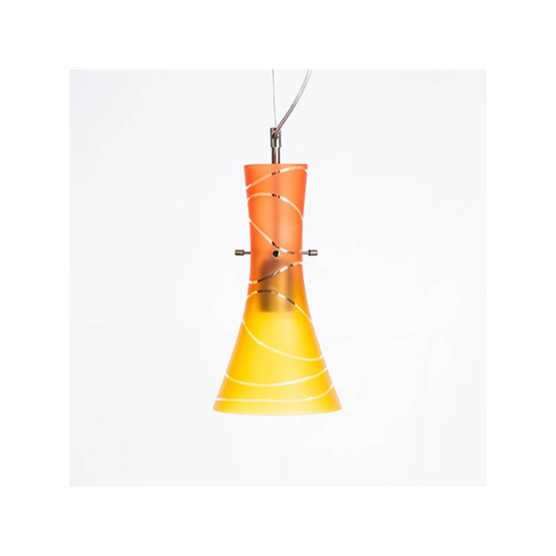 Lampenschirm 4370 hell mit Farbe bemalt und verziert - Wellen Lampenschirm 4370 hell mit Farbe bemalt und verziert - Wellen