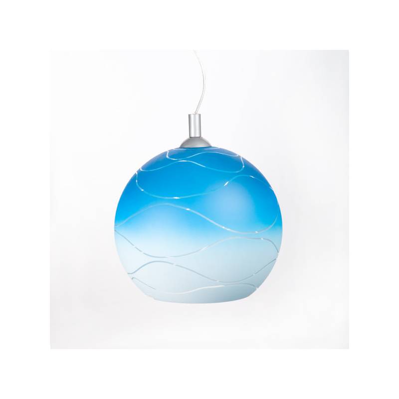 Cristal glass painted lamp 4067 with decor - waves