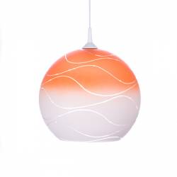 Cristal glass painted lamp 4067 with decor - waves