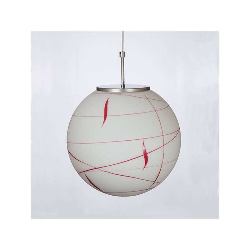 Opal painted lamp 4500 with decor - d. 400/150 mm