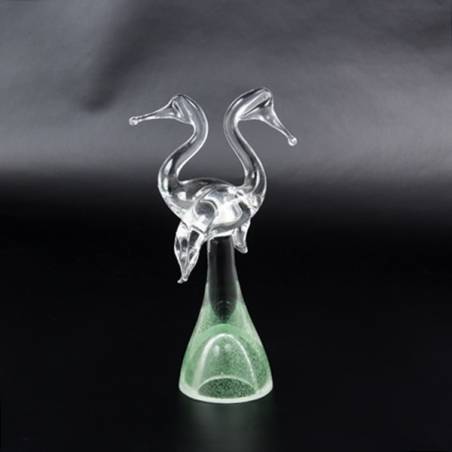 Cristal glass figurines with alabaster - Two herons