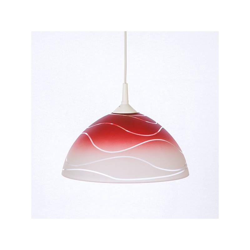 Cristal glass pained lampshade 1059 with decor - waves - d. 300/42 mm