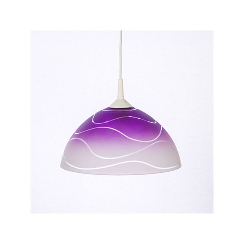 Cristal glass pained lampshade 1059 with decor - waves - d. 300/42 mm