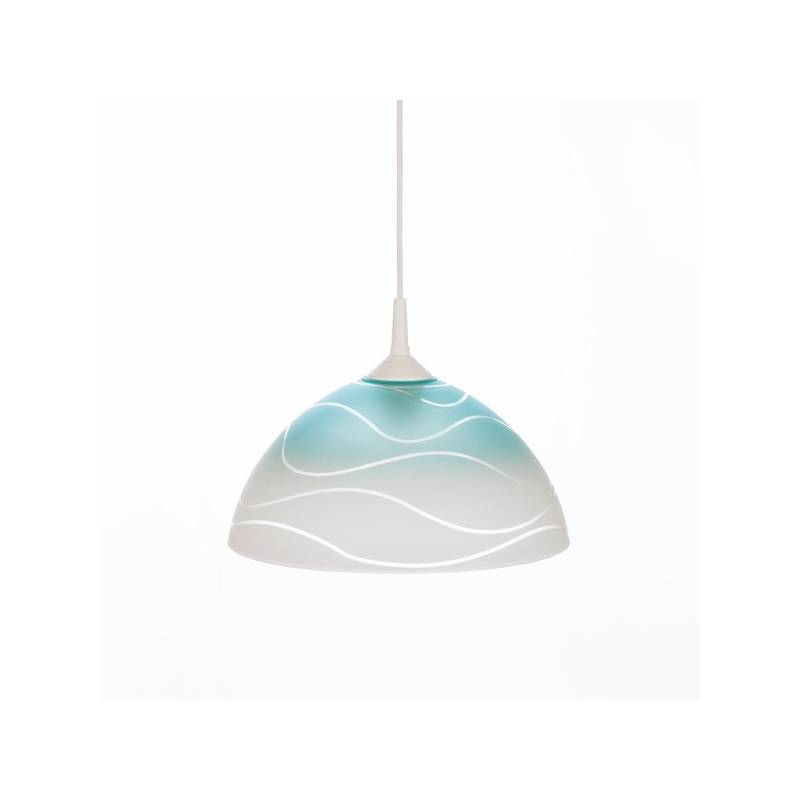 Cristal glass pained lampshade 1059 with decor - waves - d. 300/42 mm