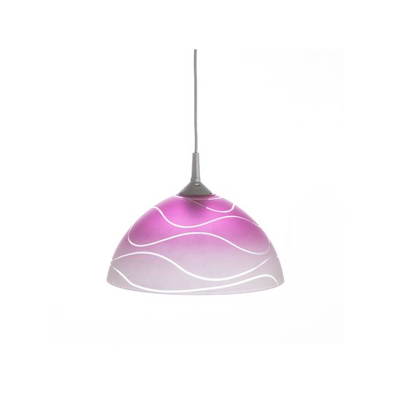 Cristal glass pained lampshade 1059 with decor - waves - d. 300/42 mm