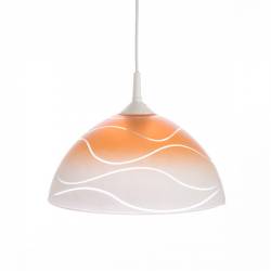 Cristal glass painted lamp 1059 with decor - waves - d. 300/42 mm