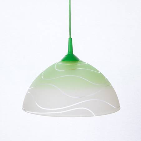 Cristal glass painted lamp 1059 with decor - waves - d. 300/42 mm