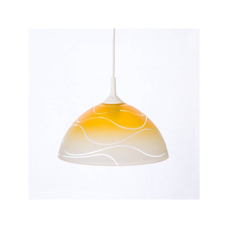 Cristal glass painted lamp 1059 with decor - waves - d. 300/42 mm