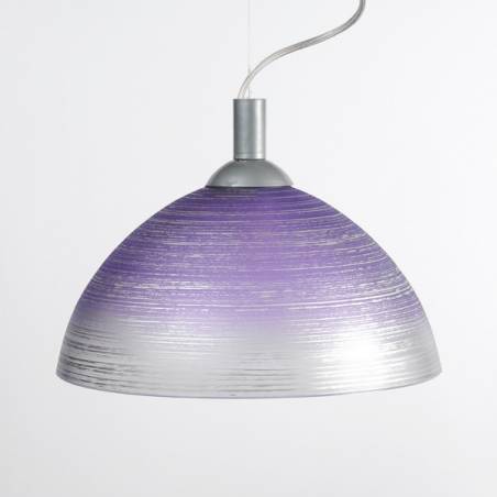 Lampe 1059 hell matt mit Farbe bemalt und verziert- d. 300/42 mm