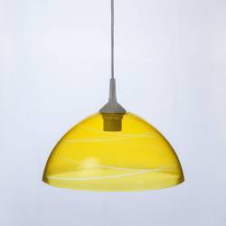 Lampenschirm 1059 hell mit Farbe bemalt und verziert - d. 300/42 mm