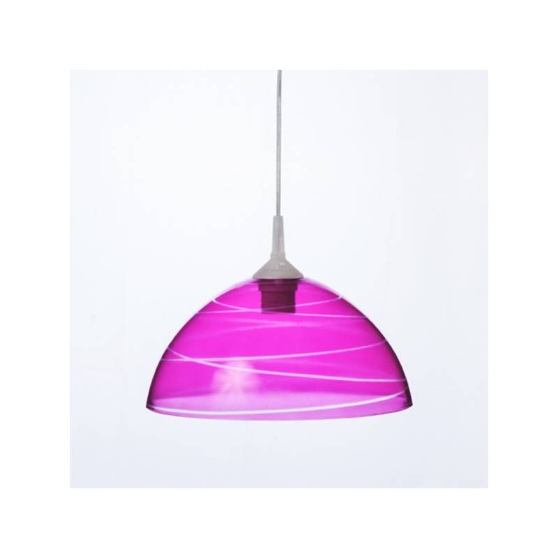 Cristal glass painted lamp 1059 with decor - d. 300/42 mm