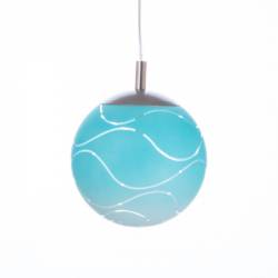 Cristal glass painted lamp 4025 with decor - waves