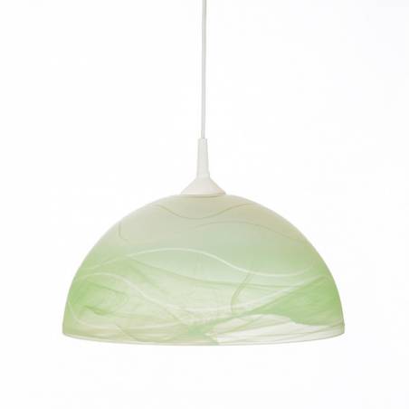 Lampenschirm 1069 hell mit Farbe bemalt und verziert - Wellen - d. 350/42 mm