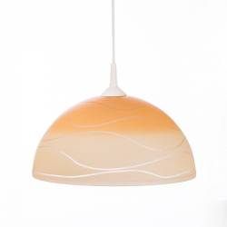 Lampe 1069 hell matt mit Farbe bemalt und verzierz - Wellen - d. 300/42 mm