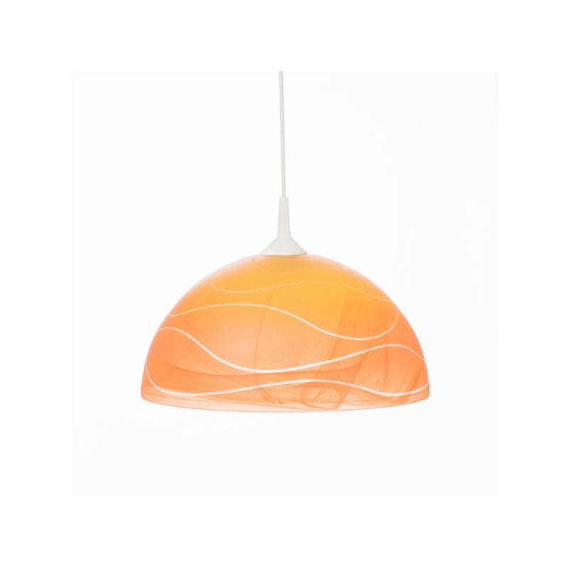 Cristal glass painted lamp 1069 with decor - waves - d. 350/42 mm