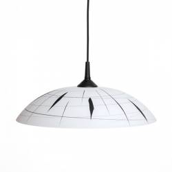 Lampe 1082 hell matt mit Farbe bemalt und verziert - d. 400/42 mm
