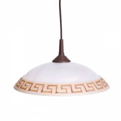 Cristal glass painted lamp 1108 with alabaster - d. 300/45 mm