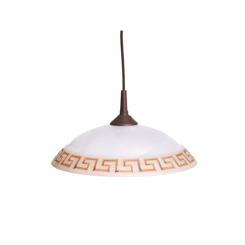 Cristal glass painted lamp 1108 with alabaster - d. 300/45 mm