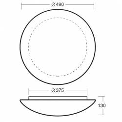 Plafon AURA 5 opalowy matowy - śr. 490 mm