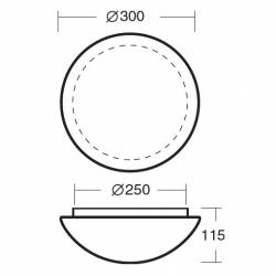 Plafond AURA 8 Opal matt - d. 300 mm