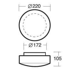 Plafon EDNA 1 opalowy matowy - śr. 220 mm