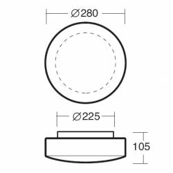 Plafond EDNA 2 Opal matt - d. 280 mm