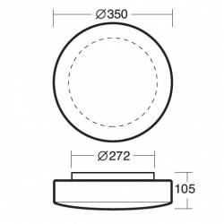 Opal matte plafond EDNA 3 - d. 350 mm