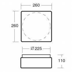 Plafon LINA 2 opalowy matowy - dł. 260 mm