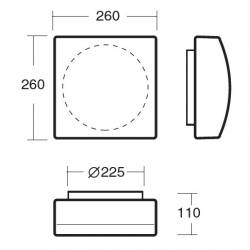 Plafon LINA 5 opalowy matowy - dł. 260 mm