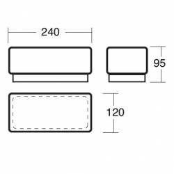 Plafon JENA 1 opalowy matowy - dł. 240 mm