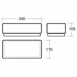 Plafon JENA 2 opalowy matowy - dł. 340 mm