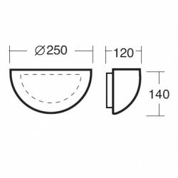 Plafon NELA 1 opalowy matowy - dł. 250 mm