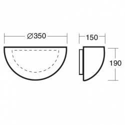 Opal matte plafond NELA 2 - l. 350 mm