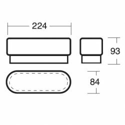 Plafond FLORA 3 Opal matt - l. 224 mm