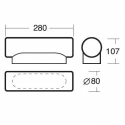 Plafon FLORA 4 opalowy matowy - dł. 280 mm