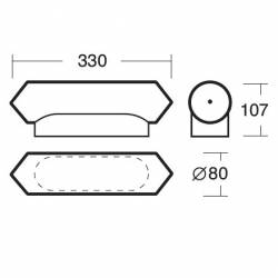 Opal matte plafond FLORA 5 - l. 330 mm