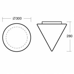 Plafon KIRA 2 opalowy matowy - śr. 300 mm