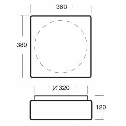 Plafon LINA 6 opalowy matowy - dł. 380 mm