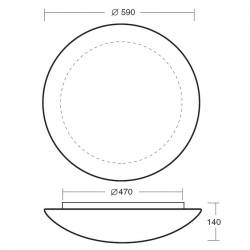 Plafond AURA 9 Opal matt - d. 590 mm