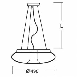 Lampa SATURN L2 opalowa matowa - śr. 490 mm