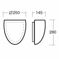 Opal matte plafond LYRA 1 - l. 280 mm