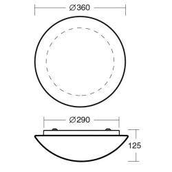 Plafond AURA 10 Opal matt - d. 360 mm