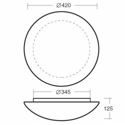 Opal matte plafond AURA 11 - d. 420 mm