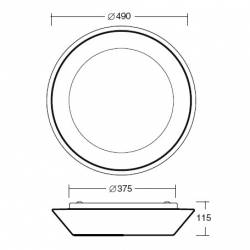 Plafond CRATER 5 Opal matt - d. 490 mm