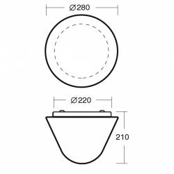 Plafon DRACO 2 opalowy matowy - śr. 280 mm