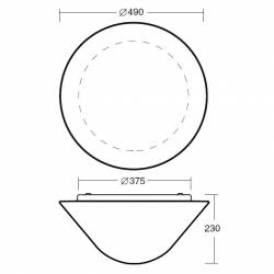 Plafon DRACO 5 opalowy matowy - śr. 490 mm