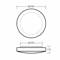 Plafon EDNA 5 opalowy matowy - śr. 490 mm