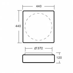 Plafond LINA 7 Opal matt - l. 440 mm